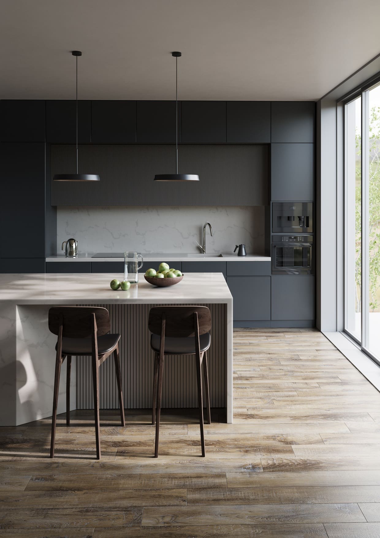 Кварцвиниловый SPC ламинат Fargo Bevel Дуб Дакота 50-366-1 1220×182×6 фото в интерьере